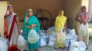 160 packets of fish distributed among the women 